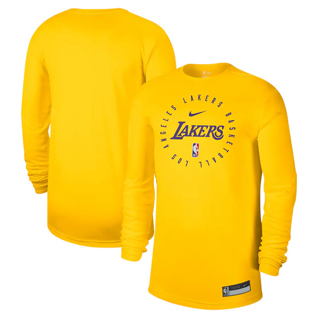 Men's Los Angeles Lakers Gold 2024/25 Legend On-Court Practice Long Sleeve T-Shirt